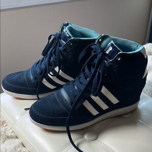 Adidas Women's Dark Blue High-Top Sneakers